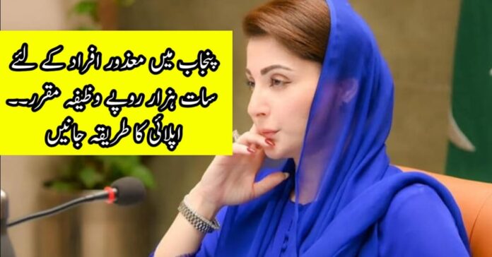 Punjab Government has started 7000 rupees monthly assistance for disabled persons